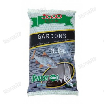 Прикормка Sensas 3000 Club Gardons Noire 1 кг (черная, плотва)